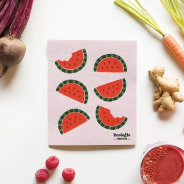《danica》加拿大 Ecologie瑞典環保抹布(西瓜派對) | 洗碗布 廚房抹布 清潔布 擦拭布 環保材質抹布