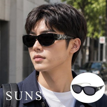 【SUNS】MIT偏光墨鏡 迷彩灰太陽眼鏡 抗UV/可套鏡(0051)
