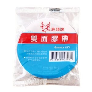 【史代新文具】鹿頭牌 DFS3-6mm×15yds 雙面膠帶 (48卷/盒)