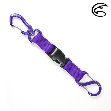 ADISI 織帶+6mm旋轉拉力鍛造鈎+6mm鍛造S鈎 AS17049【陽極亮紫】 / (鑰匙圈、鋁合金、掛勾)