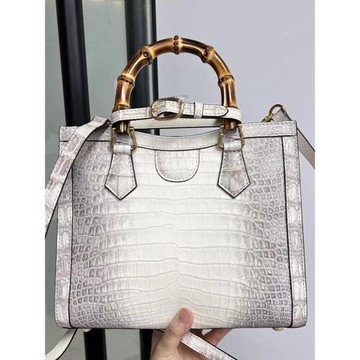 奢華鱷魚皮女包青年百搭真皮單肩斜挎包時尚新款手提手拎竹節方包