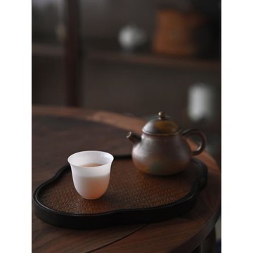 厚皿如紙薄胎白瓷品茗單杯陶瓷蟬翼通透功夫主人茶杯透光聚香杯