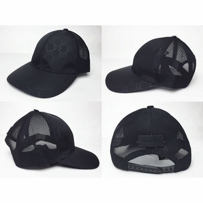 グッチ GUCCI 510950 4HD47 1000 HAT BASEBALL レザーロゴタグ付き ブラックGG柄ナイロン ハーフメッシュ  ベースボールキャップ | LINEブランドカタログ