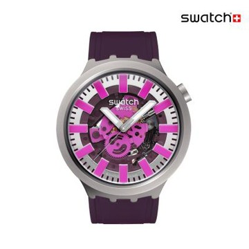 Swatch AUDACIOUS ACAI 大錶面金屬手錶/男錶/女錶/瑞士製造 SB07S120 (47mm)
