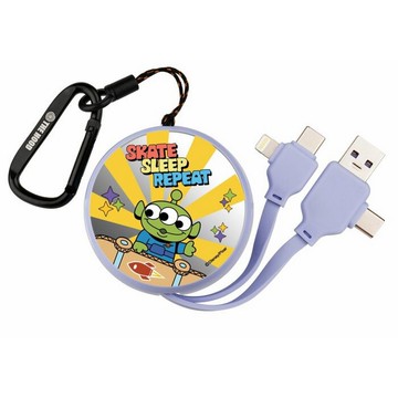 迪士尼三眼怪  PD快充多合一伸縮鏡面充電線 便攜可伸縮式