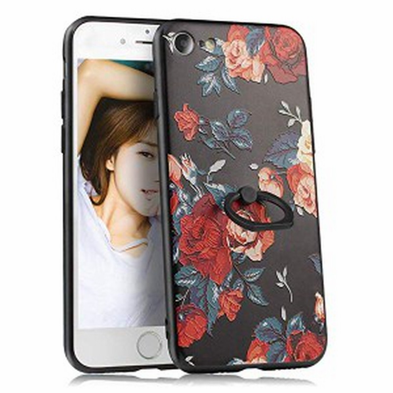 Iphone6s Plus ケース リング付き Iphone6plus ケース かわいい 花柄 Tpu ストラップホール バラ 浮き彫り 耐衝撃 おしゃれ 女性 通販 Lineポイント最大1 0 Get Lineショッピング