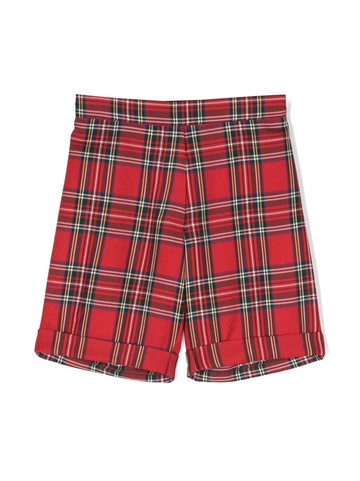 Siola - tartan-check elasticated-waist shorts - kids - Cotton/Polyester - 6 yrs - Red