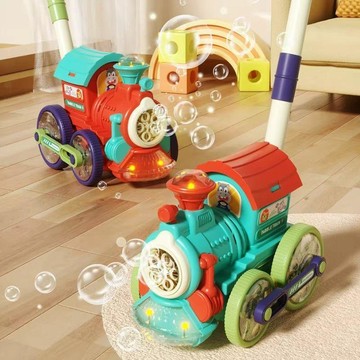 👶蝦皮特賣👶 手推車 手推泡泡玩具 男孩火車寶寶戶外玩具 聲光學步车 電動兒童泡泡推車 火车造型 防滑耐撞 亲子娱乐