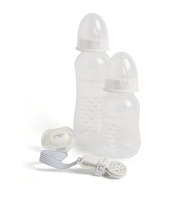 Emporio Armani Kids Logo Bottle and Dummy Set