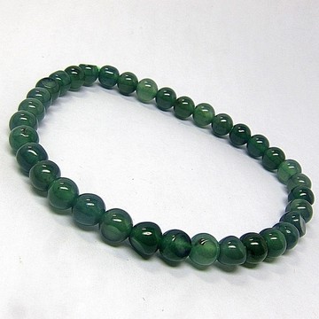 深亮綠5mm 天然A貨翡翠玉石手珠手鍊H97