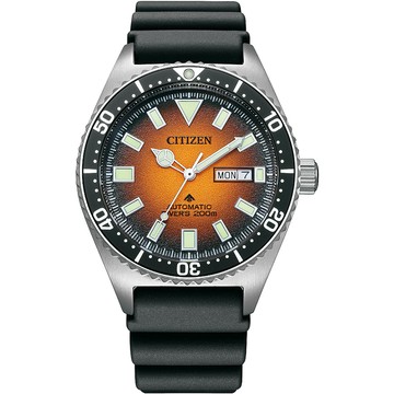 CITIZEN PROMASTER 征服潛水炫彩機械錶/日落橘/41mm/NY0120-01Z