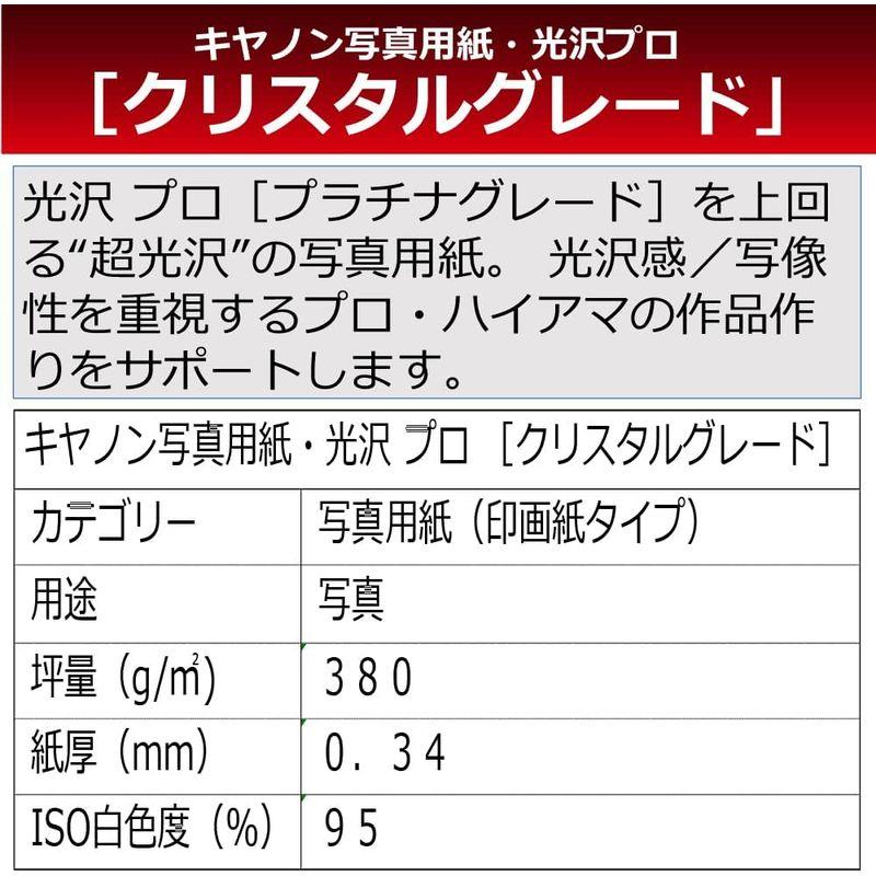 Canon キヤノン写真用紙・光沢プロ クリスタルグレード A4 20枚 CR-101A420