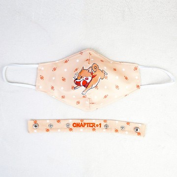 3D防水布面罩，千葉橄欖球圖案，防塵，防毛毛雨，水中倒影