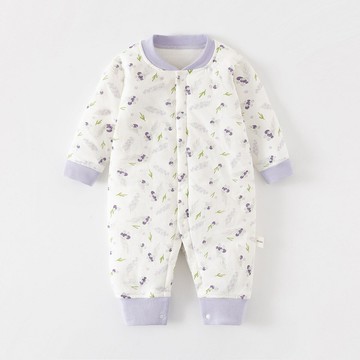 嬰兒衣服秋冬季40g夾棉加厚爬服哈衣新生兒保暖連體衣寶寶a類睡衣鑫弘-萌寶童裝可開發票