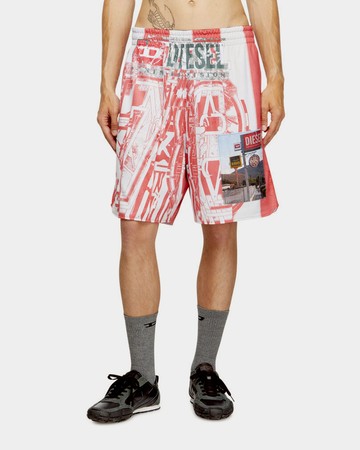 DIESEL 印花運動風短褲 - S