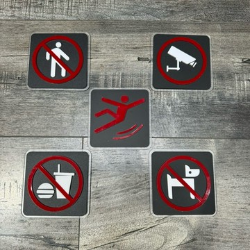 壓克力立體禁止寵物監視器小心地滑禁止飲食禁止進入標示牌 指示牌 商業空間 開店必備