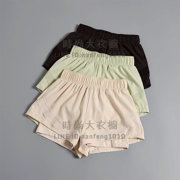 高腰運動短褲女寬鬆速干外穿雙層防走光假兩件跑步瑜伽健身褲【時尚大衣櫥】