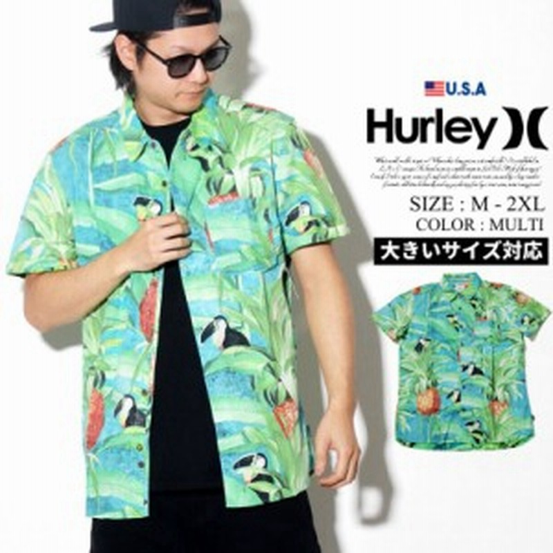 Hurley ハーレー 半袖 シャツ メンズ トロピカル ロゴ サーフ系