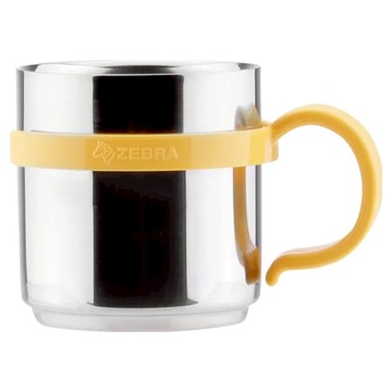 ZEBRA 斑馬牌 304不銹鋼雙層兒童隔熱杯 SGS無毒認證 ISO 9001原廠認證  黃色  230cc  1個