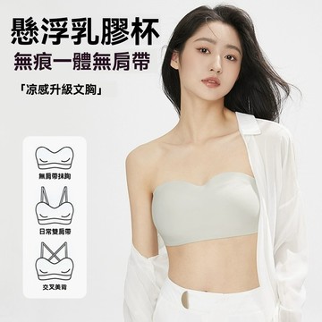 平口防滑抹胸內衣 全方位無痕無鋼圈設計 無肩帶小可愛款 婚禮/日常百搭 超黏膠條防掉落 舒適不悶熱 無痕隱形