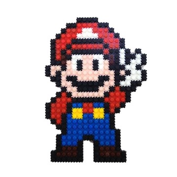 立體像素積木角色創作套組  1個  紅色 + 藍色 + 膚色