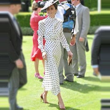 歐洲站春秋明星凱特王妃同款女裝高級感長裙法式優雅波點連衣裙女