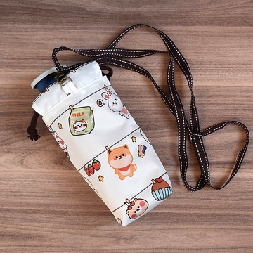 可調式斜背水壺/保溫瓶袋_熊兔派對