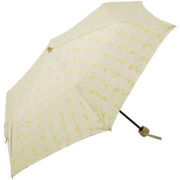 日本 because 晴雨兩用輕量折疊傘 (亞麻色＋黃色小花刺繡)