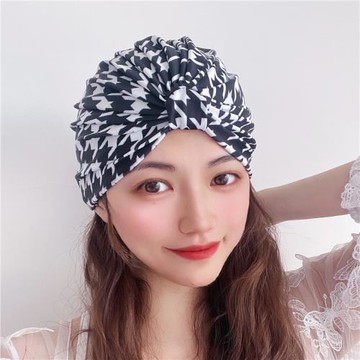 泳帽高顏值ins不勒頭女士長發成人韓國黑色護耳大號頭圍時尚泳帽