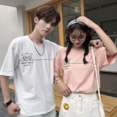 レ ティーシャツ カップル お揃い T 半袖 ペアtシャツ ペア Shirt ペアルック Tee 夏 春 服 Tシャツ カップル ペアtシャツ Tシャツ 通販 Lineポイント最大6 0 Get Lineショッピング