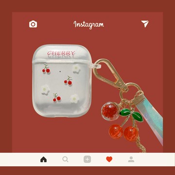 【現貨 免運】櫻桃蘋果airpods2耳機套 1代藍牙適用保護套 airpods pro2保護殼 pro掛繩3耳機保護套