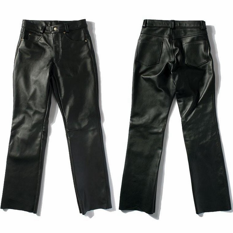 大きいサイズ Schott ショット ブーツカット レザーパンツ 604