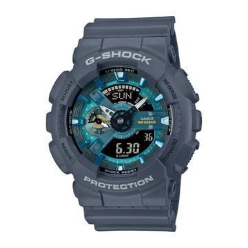 CASIO卡西歐 G-SHOCK 熱帶風格 暗夜綠洲 秘境藍 人氣雙顯 GA-110AS-2A_51.2mm