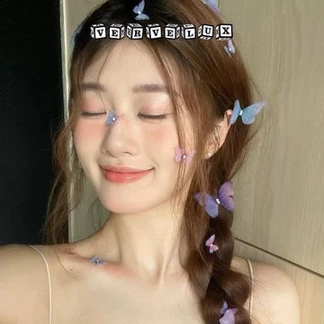 两件9.9折🔥臺灣出貨🔥可開發票✅爆款超仙ins風蝴蝶髮夾雙層立體薄紗仿真仙氣漢服古風水鑽頭飾發