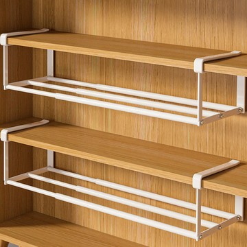 可伸縮鞋架家用鞋櫃分層隔板置物架鞋子收納神器省空間櫃子下掛籃