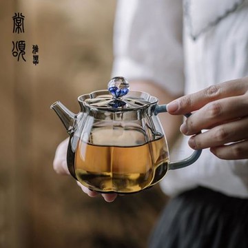 棠頌丨高端耐熱玻璃茶壺迷你梅花小壺功夫茶具帶過濾泡茶壺日式