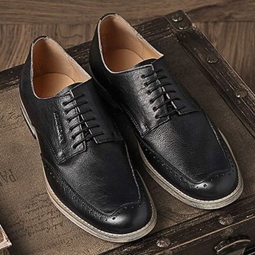 短靴真皮繫帶靴子-商務時尚品味雕花男靴73kk87【獨家進口】【米蘭精品】