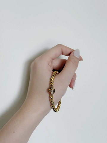 304不鏽鋼鍍金  簡約設計 毛髮 臍帶彈性手鍊