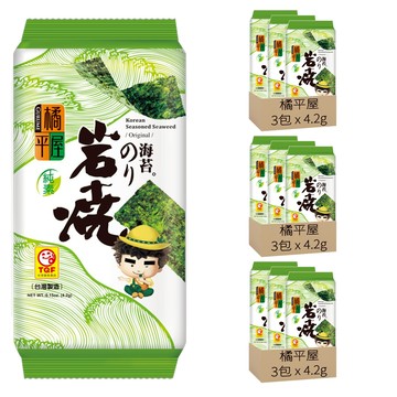 橘平屋 岩燒海苔 原味 清香麻油精緻烘烤 細緻清脆  12.6g  3袋
