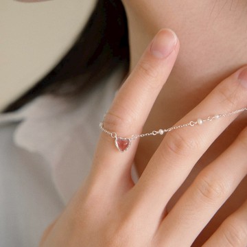 【BONNY&READ飾品】[純銀/粉水晶] 愛情劇本鎖骨鍊 / 2色 ｜送禮推薦  S925 純銀 招桃花 晶石 水晶 珍珠 項鍊