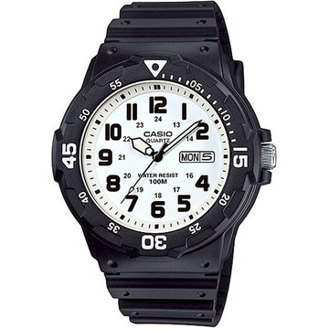 CASIO 卡西歐 DIVER LOOK 潛水運動風手錶-黑x白 MRW-200H-7BV