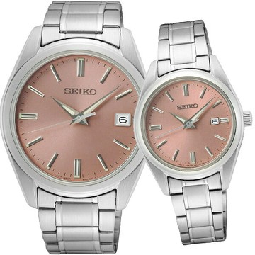 seiko SK037 精工錶 SK037 6N52-00A0P.6N22-00K0P經典簡約對錶/粉紅面 28/30mm｜樂天領券現折★全館特惠中★指定刷卡回饋10%