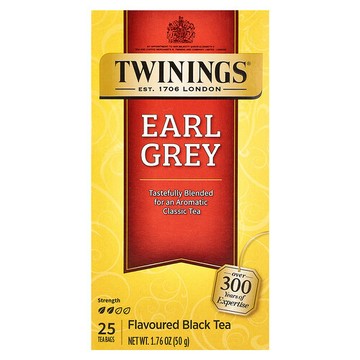 Twinings, 調味紅茶，格雷伯爵茶，25 茶包，1.76 盎司（50 克）