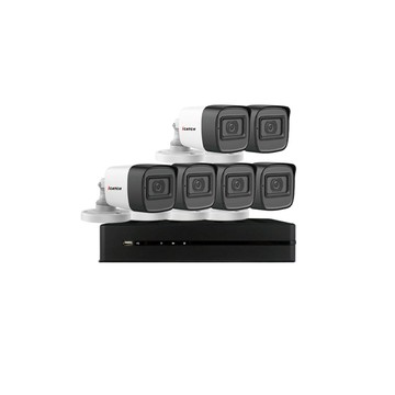 Changyun ICATCH 可取組合 KMQ-0828EU-K 5MP DVR 8路 錄影主機+IT-BL5168-TW 5MP 同軸音頻 管型攝影機*6