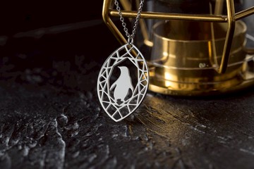 【情人節禮盒】(手鍊+項鍊)企鵝 寶石與動物系列