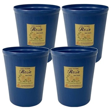 Polywise 翰庭 百貨King 小玫瑰紙林/垃圾桶  小(19.5 x 23cm)  藍色  4個