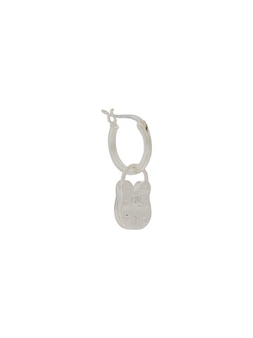 True Rocks - single padlock hoop earring - men - Sterling Silver - One Size