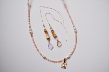 Sunbath in Australia 卡爾頓花園 耳環 項鍊 珍珠 太陽石 紫水晶