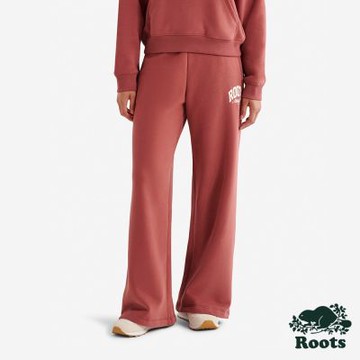 Roots女裝- ARCH WIDE LEG 棉褲-紅色