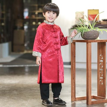 兒童唐裝男童中國風拜年服冬季新款過年喜慶寶寶裝小孩新年衣服裝